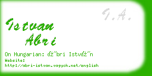 istvan abri business card